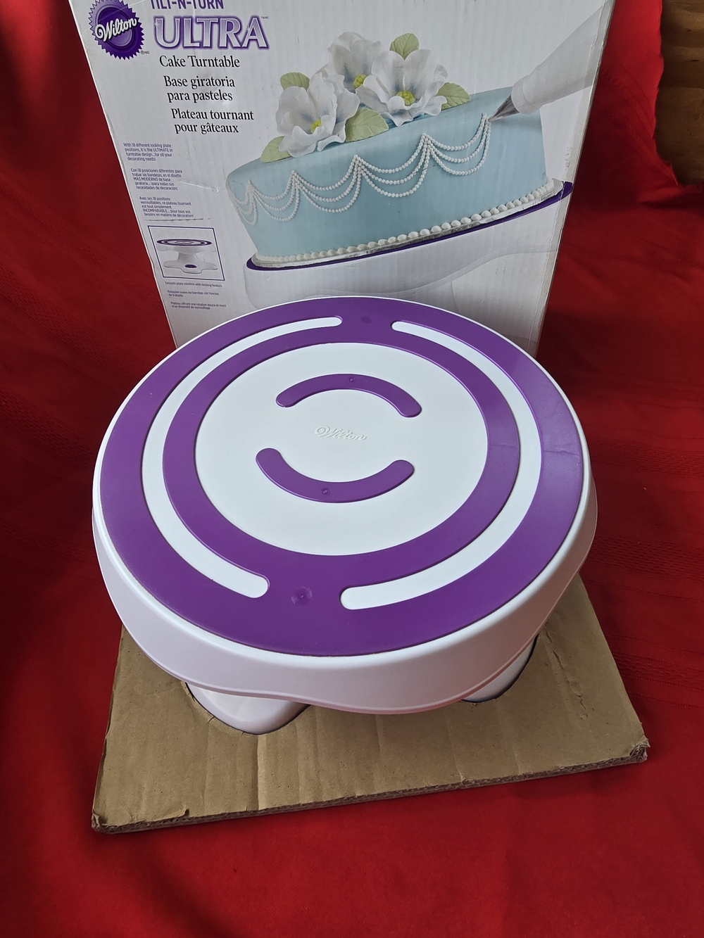 Wilton Ultra Turntable - Purple & White Cake Turntable Original Box
